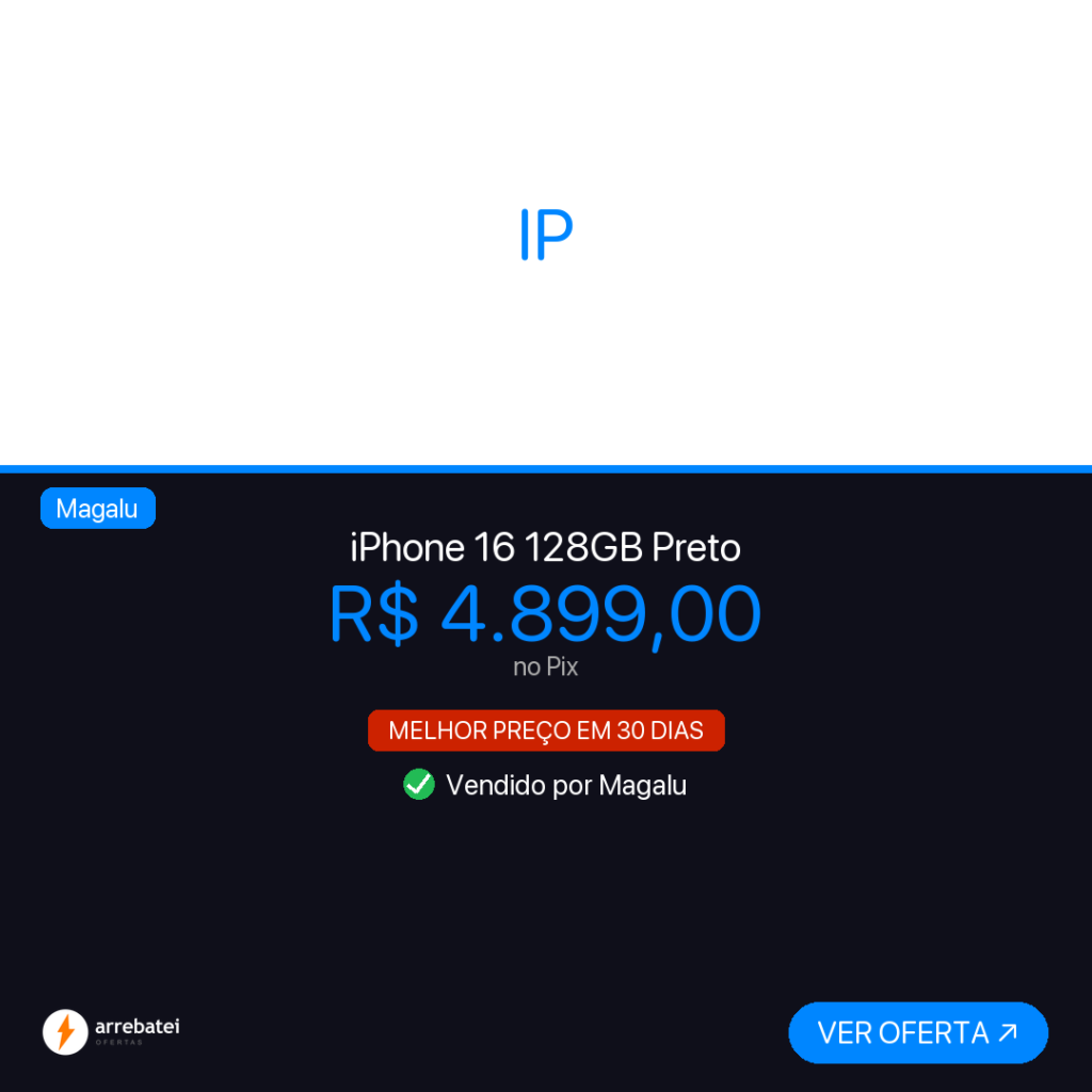 Oferta iPhone 16 128GB Preto