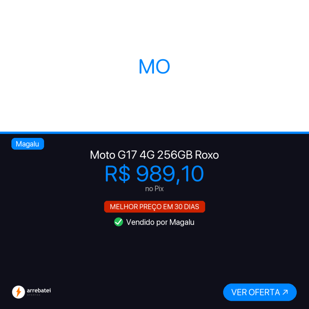 Oferta Moto G17 4G 256GB Roxo