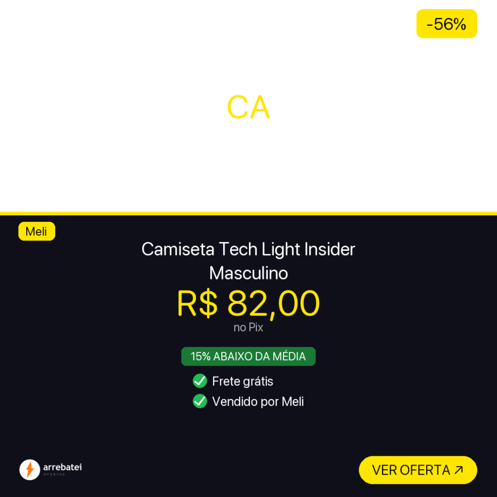 Oferta Camiseta Tech Light Insider Masculino
