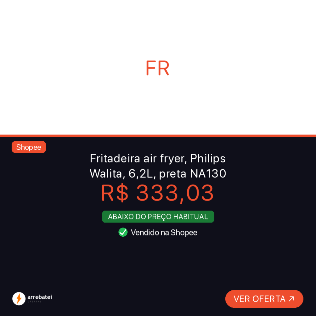 Oferta Fritadeira air fryer, Philips Walita, 6,2L, preta NA130